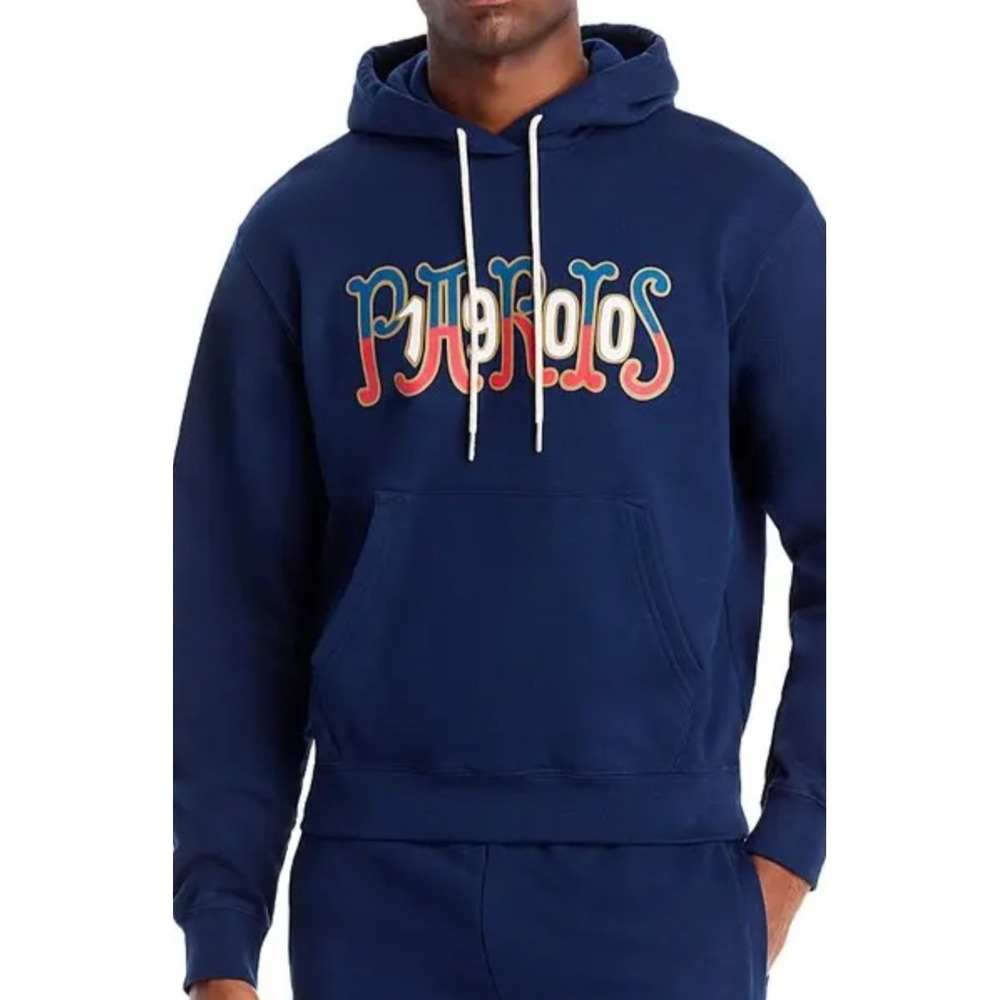 John Elliott x Olympics Hoodie Men's‎ Size 2 Medium Blue Paris Kangaroo Pocket